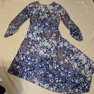 Floral Blue and White Women's Dress